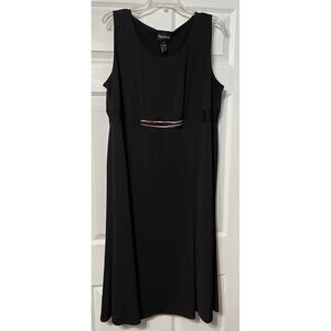 Vintage Maggie Barnes 1X Black Liquid Knit Stretch Maxi Dress Slinky‎ Travel